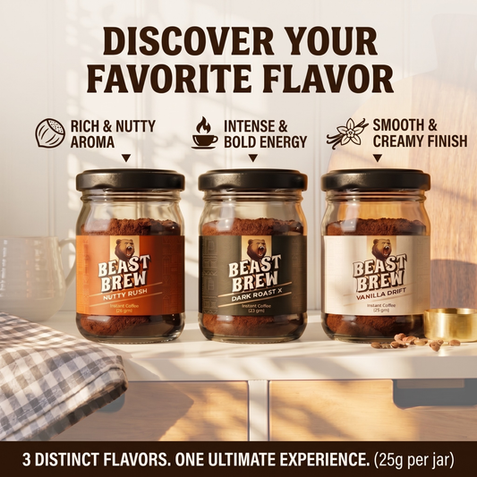 BeastBrew Discovery Combo  Try All 3 Flavours Instant Coffee