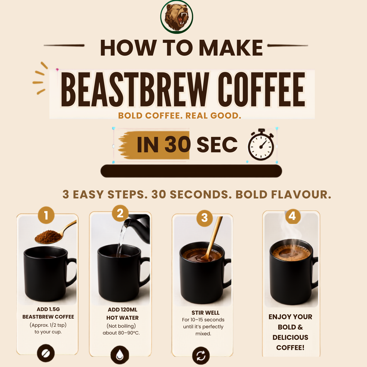 BeastBrew Discovery Combo  Try All 3 Flavours Instant Coffee